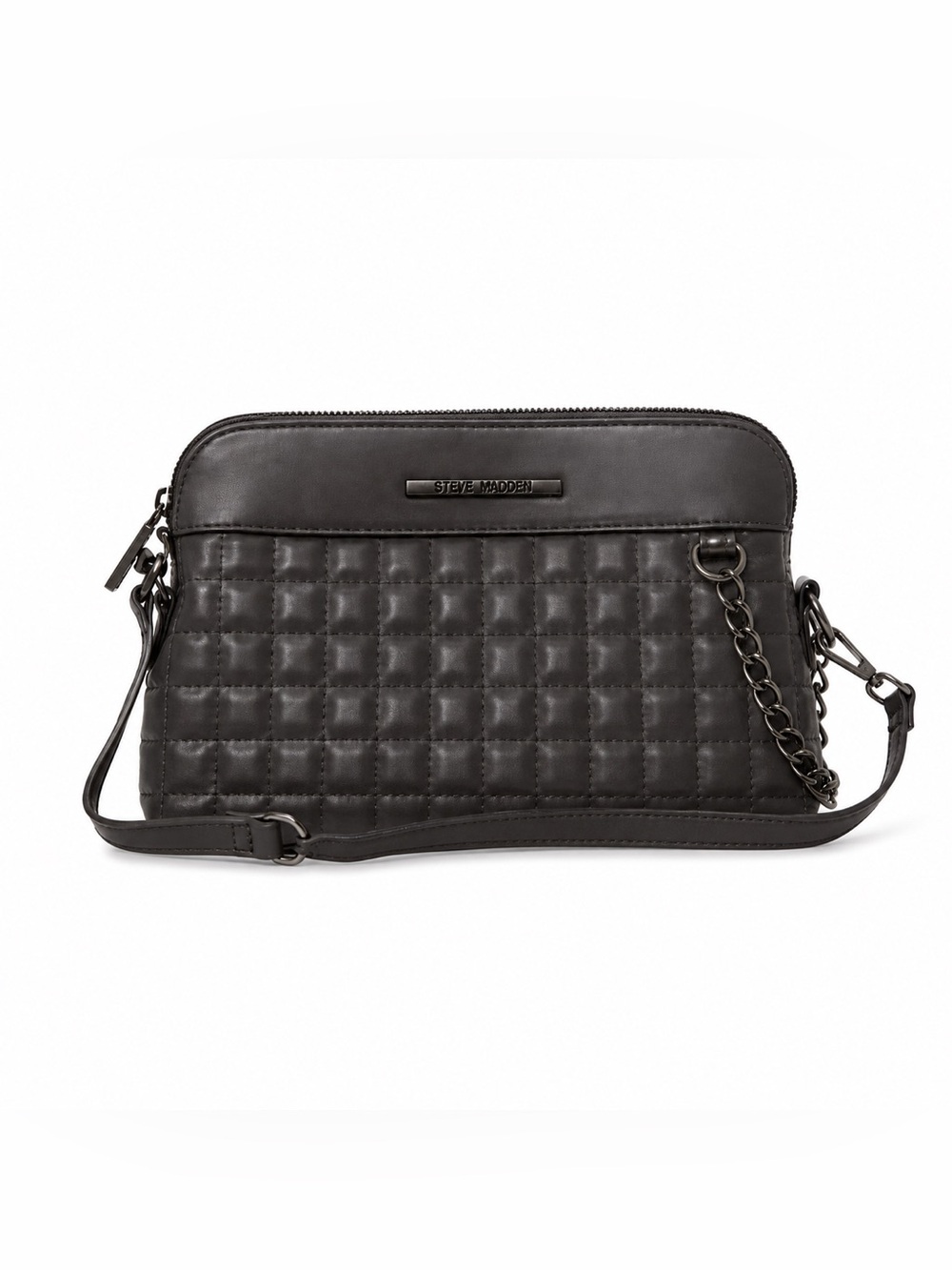 Steve Madden Black Quilted Crossbody Bag Chain Strap